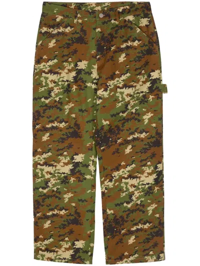 Awake Ny Camouflage-print Straight Trousers In Brown