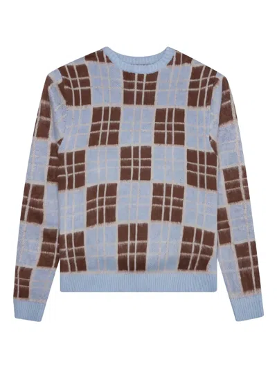 Awake Ny Checked Sweater In Blue