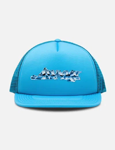 Awake Ny Chrome Logo Trucker Hat In Blue