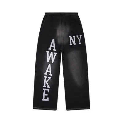 Pre-owned Awake Ny Collegiate Open Hem Sweatpant 'black' | Men's Size S