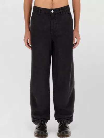 Awake Ny Cotton Jeans Pants Belt Loops Pockets In Black