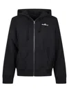 Awake Ny Crown Logo Full Zip Hoodie Sweatshirt In Black