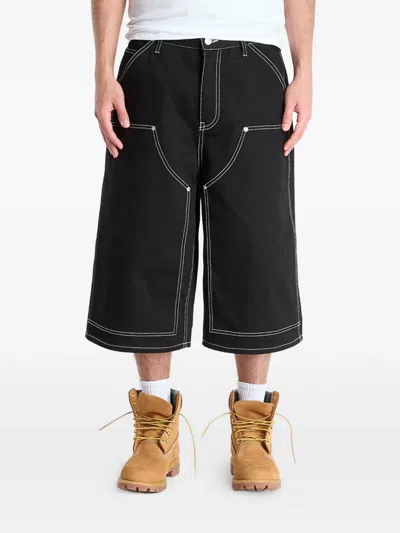Awake Ny Double-knee Jorts In Black