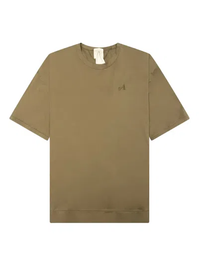 Awake Ny Embroidered-logo Short-sleeve T-shirt In Brown