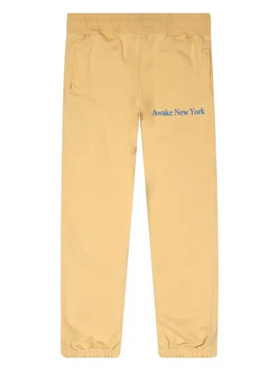 Awake Ny Embroidered-logo Sweatpants In Neutral