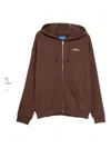 Awake Ny Brown Hooded Sweatshirt With Logo Print In Brown