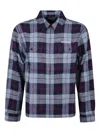 Awake Ny Overshirt Flannel Zip Shirt In Blue