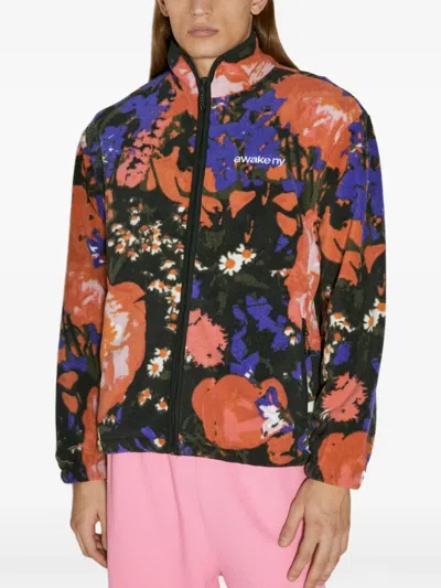 Awake Ny Floral-print Fleece Jacket In Multi