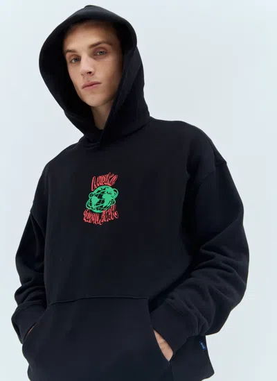 Awake Ny Globe Hooded Sweatshirt In Black