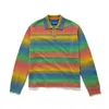 Awake Ny Mens Gradient Logo-embroidered Knitted Polo Top Multi In Multi