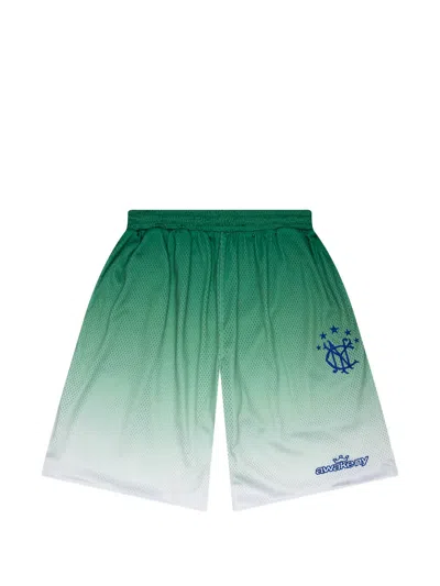 Awake Ny Gradient Mesh Shorts In Green