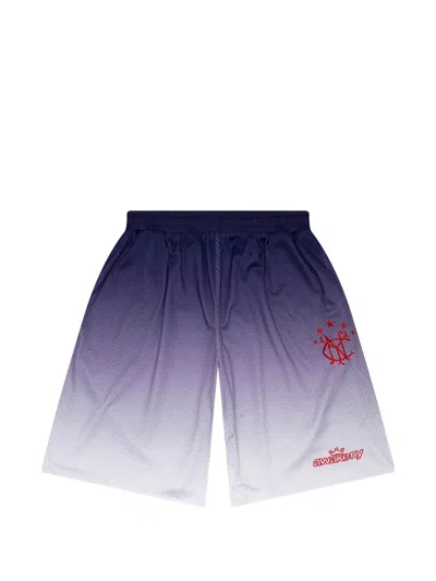 Awake Ny Gradient-effect Mesh Shorts In Purple