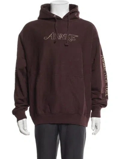Pre-owned Awake Ny Graphic Print Crew Neck Hoodie In Brown