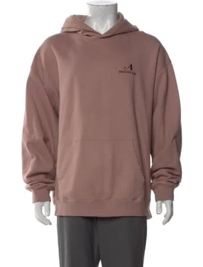 Pre-owned Awake Ny Graphic Print Crew Neck Hoodie In Pink