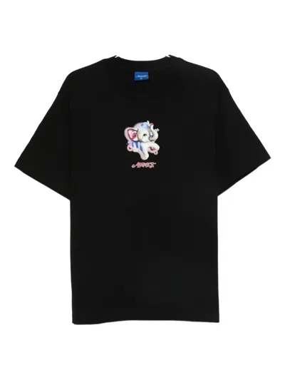 Awake Ny Mens Black Elephant Crewneck Cotton-jersey T-shirt