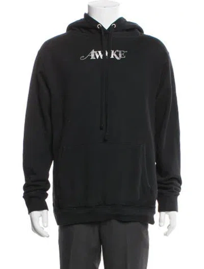Pre-owned Awake Ny Graphic Print Mock Neck Pullover In Black
