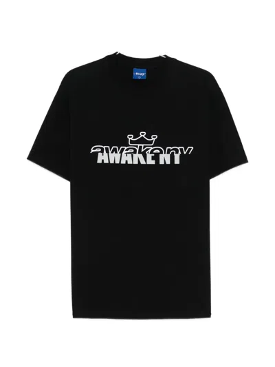 Awake Ny Headcrack Champs Logo T-shirt In Black