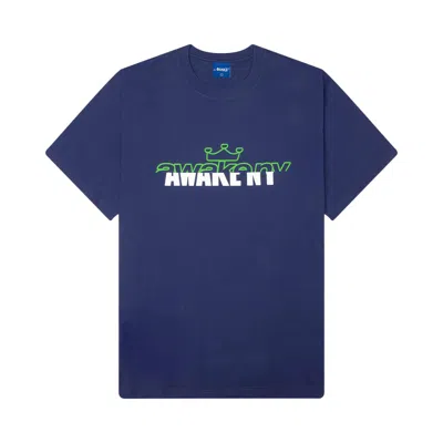Pre-owned Awake Ny Headcrack Champs Tee 'navy' | Blue | Men's Size L