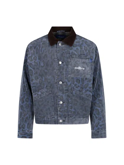 AWAKE NY LEOPARD PRINT WORK JACKET