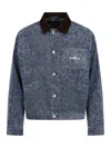 Awake Ny Mens Work Corduroy Cotton Jacket Navy In Blue