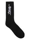 Awake Ny Black Cotton Socks With Logo In Black