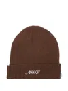 Awake Ny Logo-embroidered Beanie In Brown