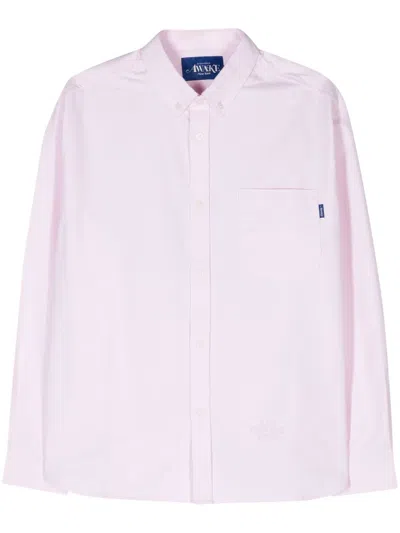 Awake Ny Embroidered Oxford Shirt In Pink
