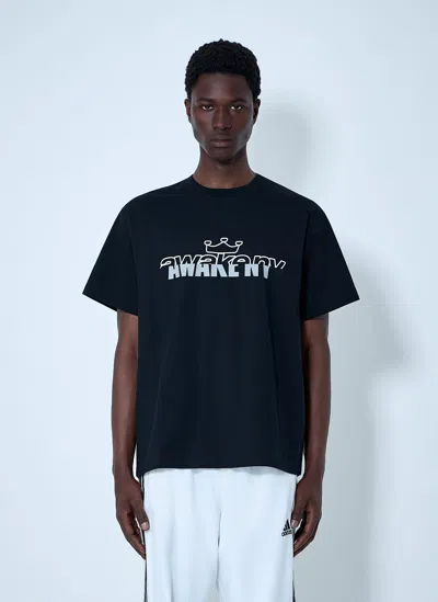 Awake Ny Logo Motif Crewneck T-shirt In Black