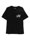 Awake Ny Black Cotton T-shirt With Logo In Black