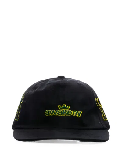 Awake Ny Logo-embroidered Cap In Black