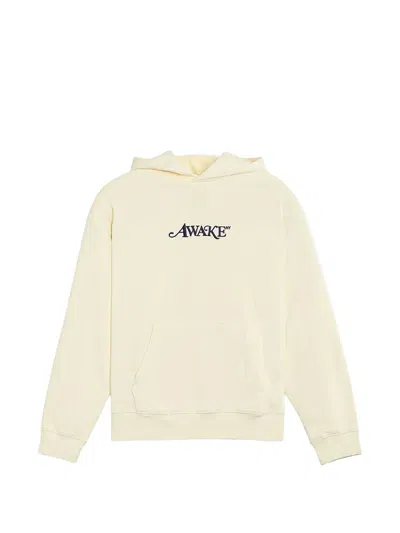 Awake Ny Logo-embroidered Hoodie In Neutral