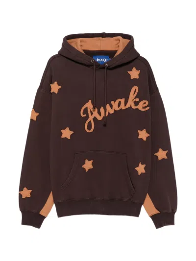 Awake Ny Logo-patch Star-patch Hoodie In 브라운