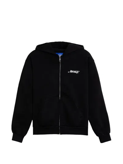 Awake Ny Logo-print Zip-up Hoodie In Black