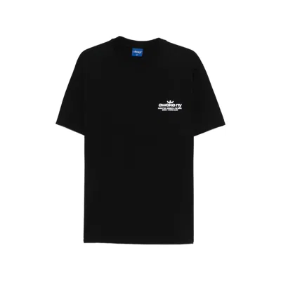 Awake Ny Logo-printed Crew Neck T-shirt In Black