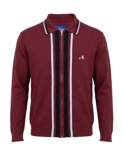 Awake Ny Man Cardigan Burgundy Size M Cotton, Acrylic In Red
