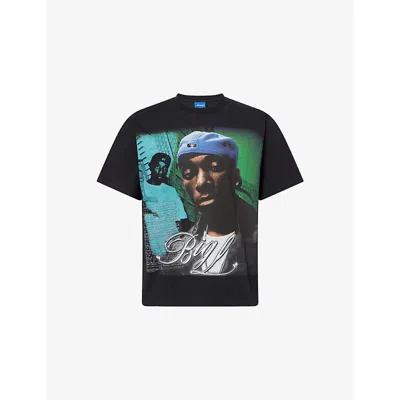 Awake Ny Mens Black Big L Graphic-print Cotton T-shirt Xl