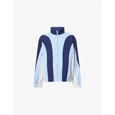 Awake Ny Mens Blue Pusherman Panelled Shell Jacket