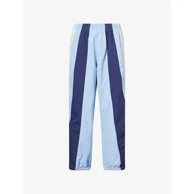 Awake Ny Mens Blue Pusherman Panelled Track Shell Jogging Bottoms