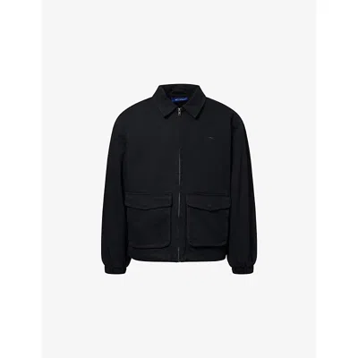 Awake Ny Mens Black Coaches Relaxed-fit Denim Jacket In Animal Print