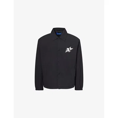 Awake Ny Mens Black Les Coach Embroidered Cotton-blend Jacket