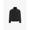 Awake Ny Mens Black Logo-embroidered Quarter-zip Shell Track Jacket In Black
