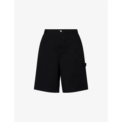 Awake Ny Mens Black Painter Embroidered Denim Shorts Xl