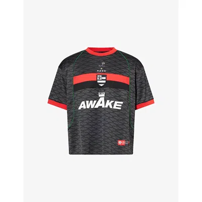 AWAKE NY MENS BLACK SPORT SHORT-SLEEVE JERSEY T-SHIRT
