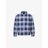 Awake Ny Mens Blue Flannel Check-print Cotton Shirt In Blue