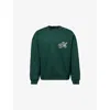 Awake Ny Mens Green Script Crewneck Cotton-jersey Sweatshirt In Green