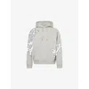 Awake Ny Mens Heather Grey Rhinestone Kangaroo-pocket Cotton-jersey Hoody Xl