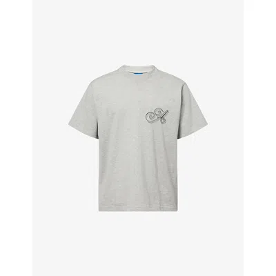 Awake Ny Grey Cotton T-shirt With Logo In Gray