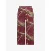 Awake Ny Mens Arch Graphic-print Cotton-jersey Joggers Merlot In Burgundy