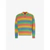 Awake Ny Mens Gradient Logo-embroidered Knitted Polo Top Multi In Multi