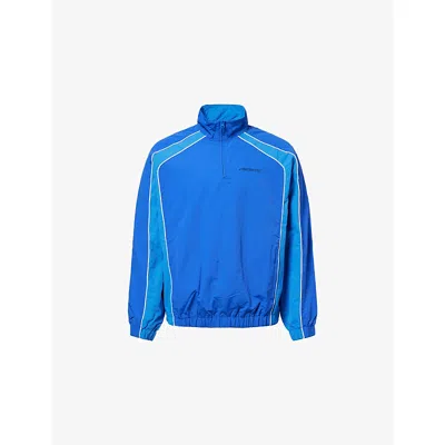 Awake Ny Mens Navy Quarter Zip High-neck Woven Track Jacket In Blue